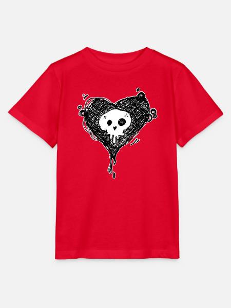 Heart Skull Punk - Stanley/Stella Kinder T-Shirt MINI CREATOR - Rot