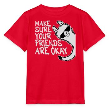Make Sure Your Friends Are Okay Lama Sonnenbrille - Stanley/Stella Kinder T-Shirt MINI CREATOR  - Rot - Vorne - Jaiden (125cm)