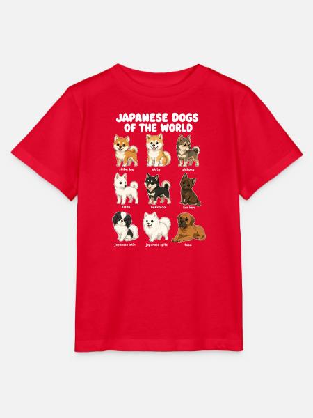 Japanische Hunderassen-diagramm-niedliche - Stanley/Stella Kinder T-Shirt MINI CREATOR - Rot