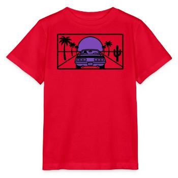 Night Driving Highway Graphic - Stanley/Stella MINI CREATOR Kids’ T-Shirt - red - Front - Jaiden (125cm)