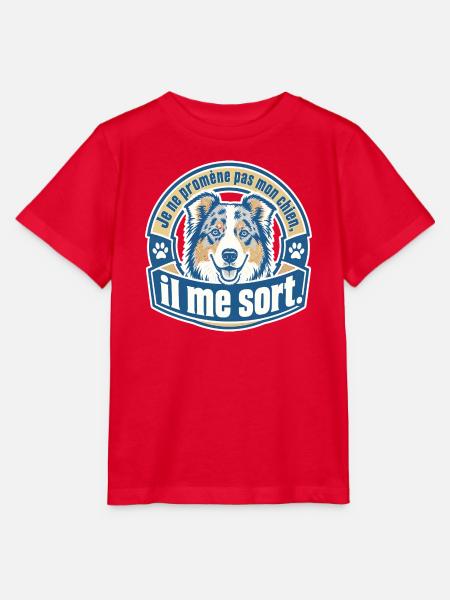 Ich gehe nicht mit meinem Hund spazieren, er geht mit mir raus. - Stanley/Stella Kinder T-Shirt MINI CREATOR - Rot