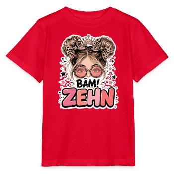 Bäm Zehn: Kawaii Geburtstagslook - Stanley/Stella Kinder T-Shirt MINI CREATOR  - Rot - Vorne - Jaiden (125cm)