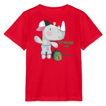  Schulstart Einschulung Dino - Stanley/Stella Kinder T-Shirt MINI CREATOR  - Rot - Vorne - Jaiden (125cm)