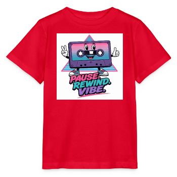 Pause Rewind Vibe Cassette - Stanley/Stella MINI CREATOR Kids’ T-Shirt - red - Front - Jaiden (125cm)