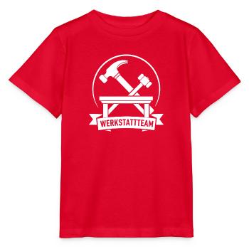 Werkstattteam – Hammer Emblem – Handwerker Design - Stanley/Stella Kinder T-Shirt MINI CREATOR  - Rot - Vorne - Jaiden (125cm)