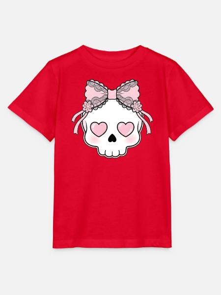 Kawaii Schädel Herzaugen - Stanley/Stella Kinder T-Shirt MINI CREATOR - Rot