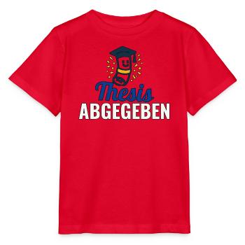 Thesis abgegeben – Feier-Shirt für Absolventen - Stanley/Stella Kinder T-Shirt MINI CREATOR  - Rot - Vorne - Jaiden (125cm)