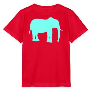 Elefant Silhouette Neon Cyan - Stanley/Stella Kinder T-Shirt MINI CREATOR  - Rot - Vorne - Jaiden (125cm)