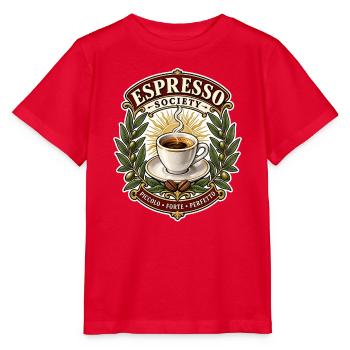 Espresso Society – Piccolo, Forte, Perfetto - Stanley/Stella Kinder T-Shirt MINI CREATOR  - Rot - Vorne - Jaiden (125cm)