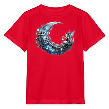 Uhrwerk-Mond mit Feenlaterne - Stanley/Stella Kinder T-Shirt MINI CREATOR  - Rot - Vorne - Jaiden (125cm)