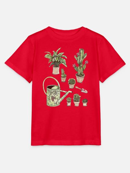 Grünes Pflanzenparadies Topfpflanzen - Stanley/Stella Kinder T-Shirt MINI CREATOR - Rot