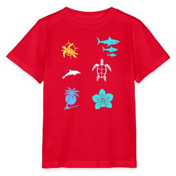 Tropische Südsee Urlaub  - Stanley/Stella Kinder T-Shirt MINI CREATOR  - Rot - Vorne - Jaiden (125cm)