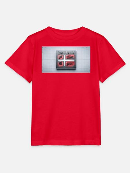Danmark Neon Quad Panel - Stanley/Stella Kinder T-Shirt MINI CREATOR - Rot