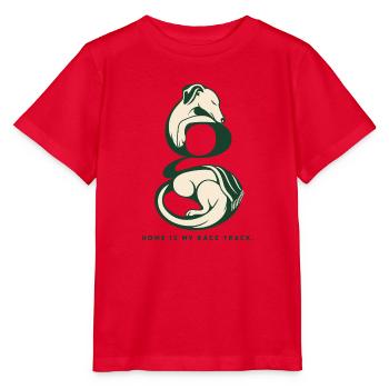 Greyhound Rescue Home ist mein Rennbahn-Shirt - Stanley/Stella Kinder T-Shirt MINI CREATOR  - Rot - Vorne - Jaiden (125cm)