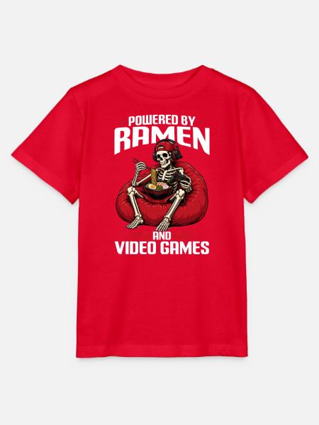 Funny Gaming and Ramen Gamer Skeleton - Stanley/Stella Kinder T-Shirt MINI CREATOR  - Rot