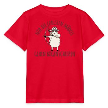 Bogensport Schaf Coole Mädels gehen Bogenschießen - Stanley/Stella Kinder T-Shirt MINI CREATOR  - Rot - Vorne - Jaiden (125cm)