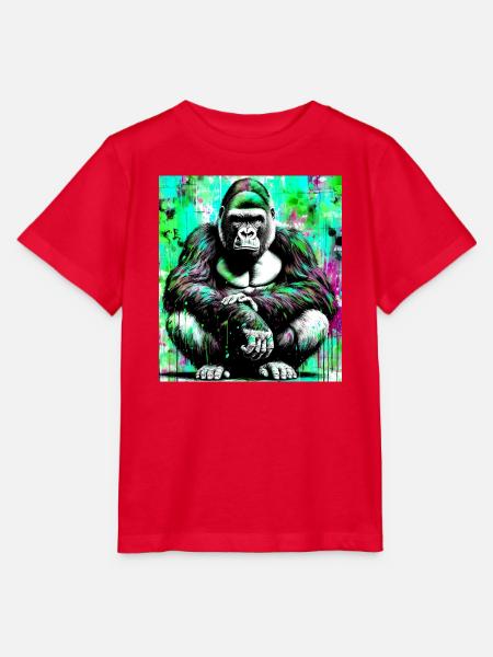 Gorilla - Stanley/Stella Kinder T-Shirt MINI CREATOR  - Rot