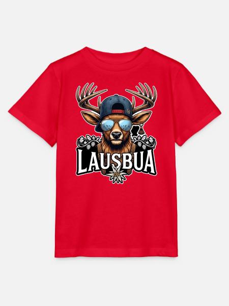 Lausbua Hirsch Cap Style - Stanley/Stella Kinder T-Shirt MINI CREATOR - Rot