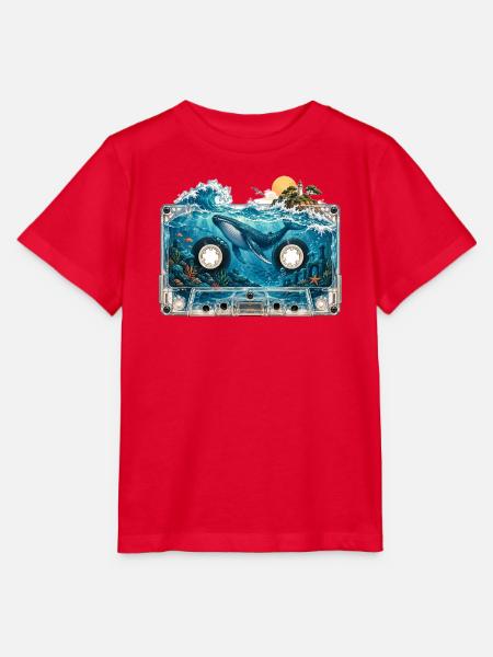 Unterwasserwal-Kassetten-Kunst - Stanley/Stella Kinder T-Shirt MINI CREATOR - Rot
