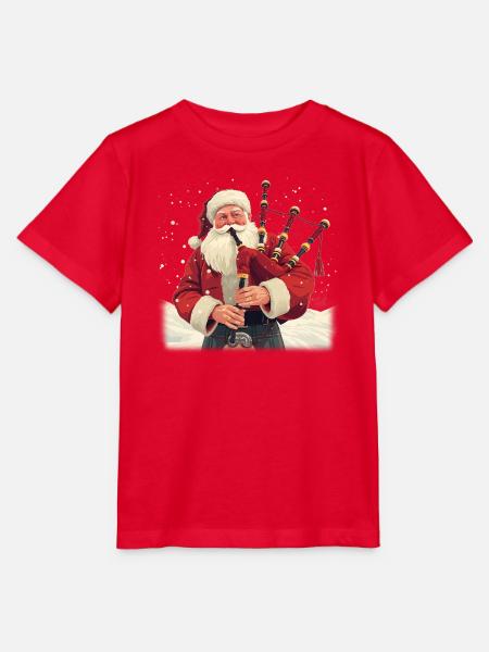 Weihnachtsmann-Dudelsack im Schnee - Stanley/Stella Kinder T-Shirt MINI CREATOR - Rot