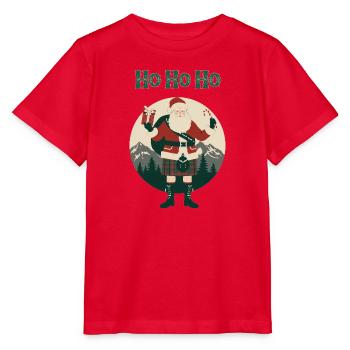 Der Weihnachtsmann im Karo-Kilt-Kreis - Stanley/Stella Kinder T-Shirt MINI CREATOR  - Rot - Vorne - Jaiden (125cm)