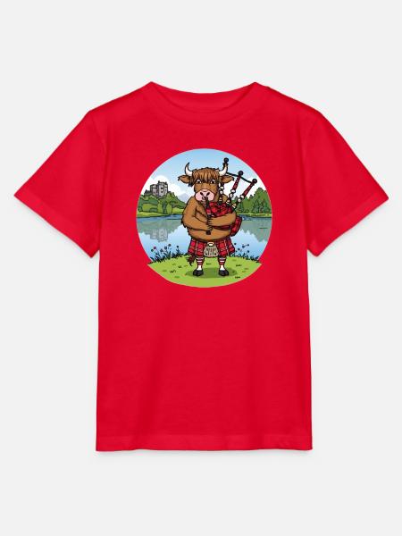 Highland-Kuh-Dudelsäcke - Stanley/Stella Kinder T-Shirt MINI CREATOR  - Rot