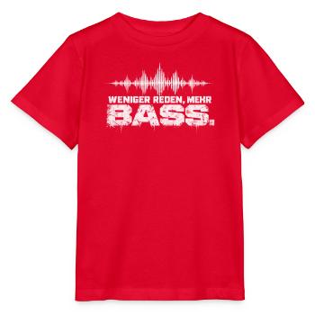Weniger Reden Mehr Bass Techno Festival Shirt - Stanley/Stella Kinder T-Shirt MINI CREATOR  - Rot - Vorne - Jaiden (125cm)