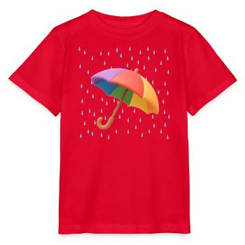 Regenbogen Regenschirm im Regen - Stanley/Stella Kinder T-Shirt MINI CREATOR  - Rot - Vorne - Jaiden (125cm)