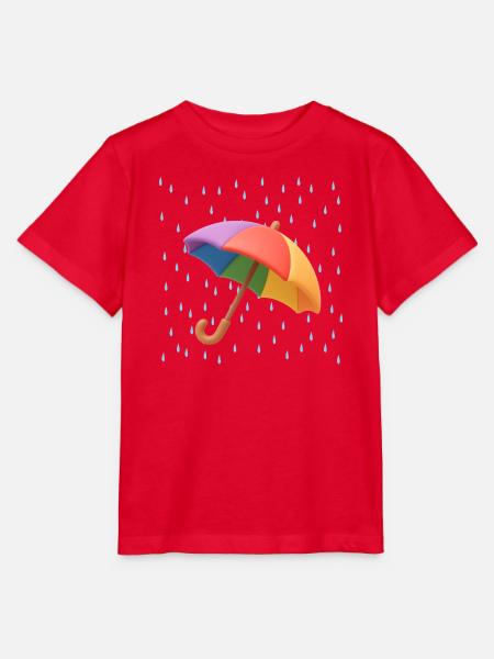 Regenbogen Regenschirm im Regen - Stanley/Stella Kinder T-Shirt MINI CREATOR - Rot