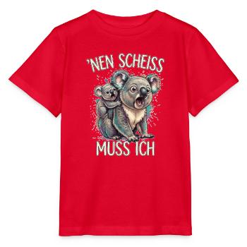 ’Nen Scheiß Muss Ich Koala Australien Humor - Stanley/Stella Kinder T-Shirt MINI CREATOR  - Rot - Vorne - Jaiden (125cm)
