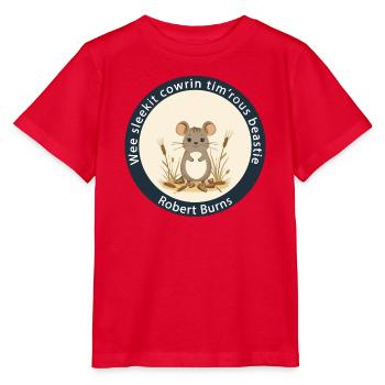 Wee Sleekit Cowrin Tim'rous Beastie Maus-Emblem - Stanley/Stella Kinder T-Shirt MINI CREATOR  - Rot - Vorne - Jaiden (125cm)