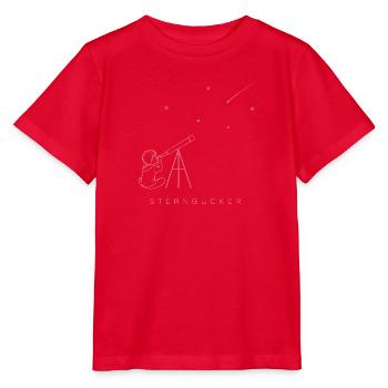Sterngucker Kind Teleskop Astronomie Sterne Shirt - Stanley/Stella Kinder T-Shirt MINI CREATOR  - Rot - Vorne - Jaiden (125cm)