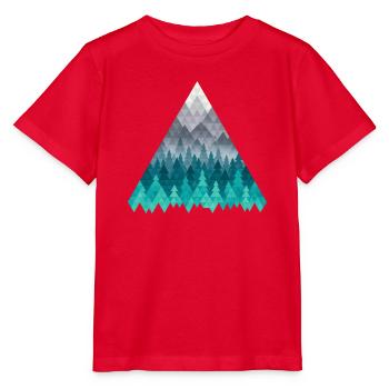 Geometrischer Wald im Blaugrün - Stanley/Stella Kinder T-Shirt MINI CREATOR  - Rot - Vorne - Jaiden (125cm)