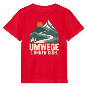 Umwege lohnen sich – Berge und Wandern - Stanley/Stella Kinder T-Shirt MINI CREATOR  - Rot - Vorne - Jaiden (125cm)