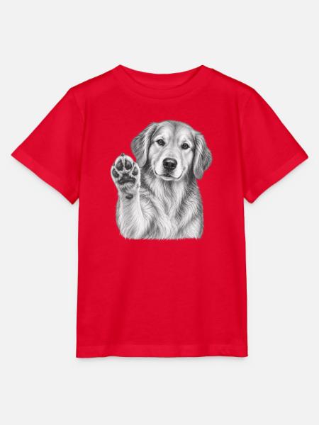 Golden Retriver Hundeporträt - Stanley/Stella Kinder T-Shirt MINI CREATOR - Rot
