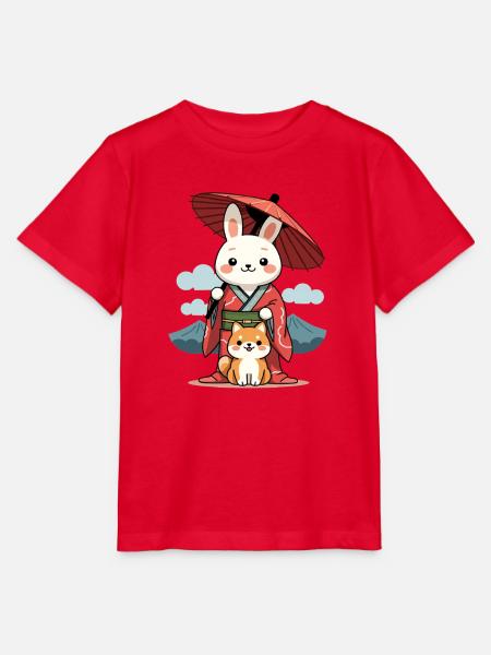 Cute Space Bunny Astronaut Design - Stanley/Stella Kinder T-Shirt MINI CREATOR - Rot
