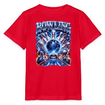 Blitz Bowling Energie - Stanley/Stella Kinder T-Shirt MINI CREATOR  - Rot - Vorne - Jaiden (125cm)