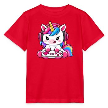 Cute_gaming_unicorn - Stanley/Stella Kinder T-Shirt MINI CREATOR  - Rot - Vorne - Jaiden (125cm)