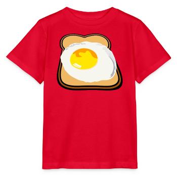 Toast mit Spiegelei lecker Frühstück - Stanley/Stella Kinder T-Shirt MINI CREATOR  - Rot - Vorne - Jaiden (125cm)