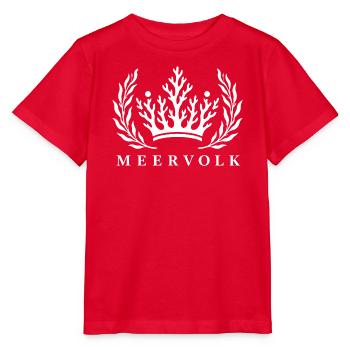 Meervolk Korallen Krone Emblem Schwarz Weiss - Stanley/Stella Kinder T-Shirt MINI CREATOR  - Rot - Vorne - Jaiden (125cm)