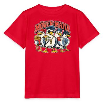 Möwen-Mafia – Norddeutsche Snack-Gang - Stanley/Stella Kinder T-Shirt MINI CREATOR  - Rot - Vorne - Jaiden (125cm)