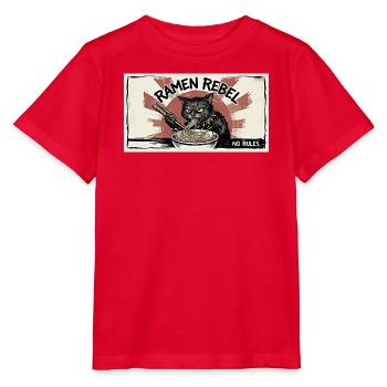 Ramen-Rebellenkatze - Stanley/Stella Kinder T-Shirt MINI CREATOR  - Rot - Vorne - Jaiden (125cm)