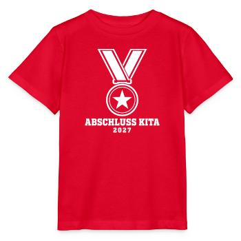 Abschluss Kita 2027 Kindergarten Kind Spruch - Stanley/Stella Kinder T-Shirt MINI CREATOR  - Rot - Vorne - Jaiden (125cm)