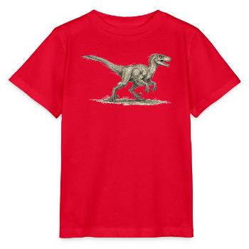 Velociraptor Motiv Dinosaurier Design Dino Urzeit - Stanley/Stella Kinder T-Shirt MINI CREATOR  - Rot - Vorne - Jaiden (125cm)