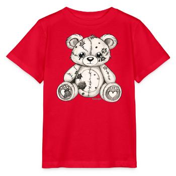  Teddybär Original Zeichnung  - Stanley/Stella Kinder T-Shirt MINI CREATOR  - Rot - Vorne - Jaiden (125cm)