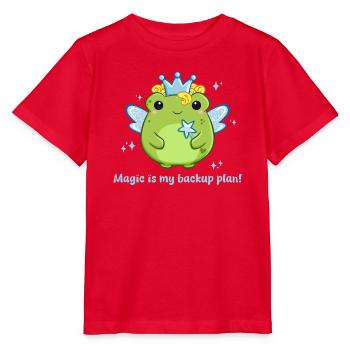 Süße Frosch Fee in blau mit lustigem Spruch - Stanley/Stella Kinder T-Shirt MINI CREATOR  - Rot - Vorne - Jaiden (125cm)