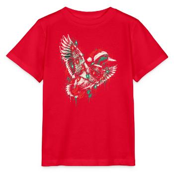 Weihnachts-Taube in Aquarellstil - Stanley/Stella Kinder T-Shirt MINI CREATOR  - Rot - Vorne - Jaiden (125cm)