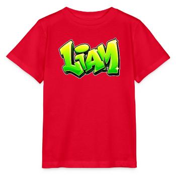 LIAM Graffiti-Name: Das Geschenk, das den Kopf umhaut! - Stanley/Stella Kinder T-Shirt MINI CREATOR  - Rot - Vorne - Jaiden (125cm)