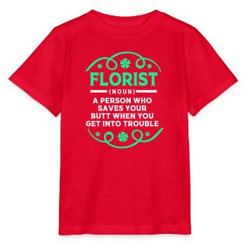Floristik Florist Blumenhändler Blumenstrauß - Stanley/Stella Kinder T-Shirt MINI CREATOR  - Rot - Vorne - Jaiden (125cm)