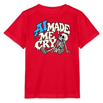 KI hat mich zum Weinen gebracht, Skelett. - Stanley/Stella Kinder T-Shirt MINI CREATOR  - Rot - Vorne - Jaiden (125cm)